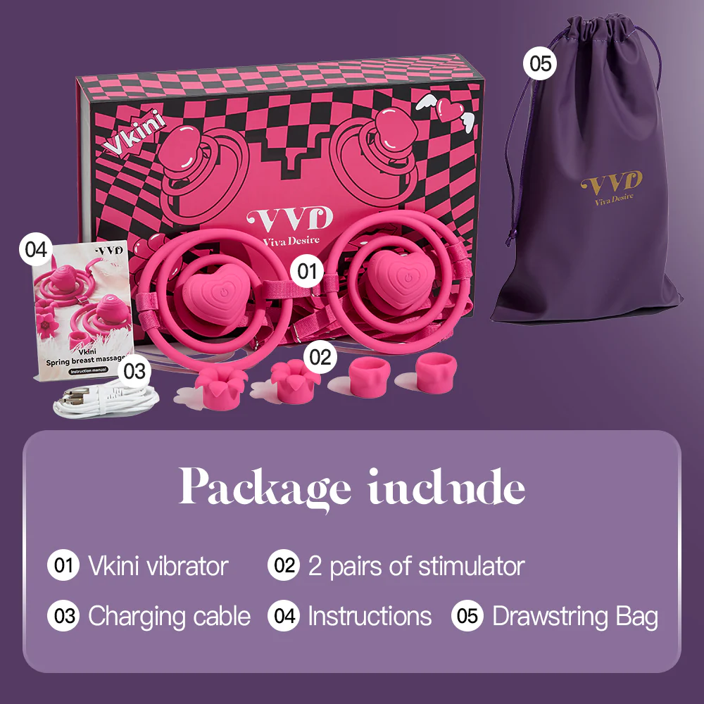 VVD Vkini – Hands-Free Nipple Vibrator with 2 Magnetic Attachments and Adjustable Shoulder Straps - Image 9